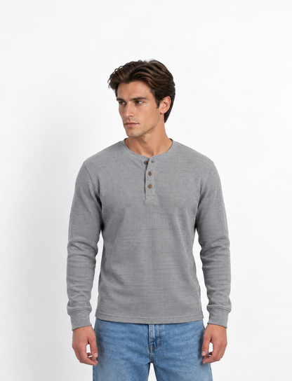 Henley Crew Neck Sweater