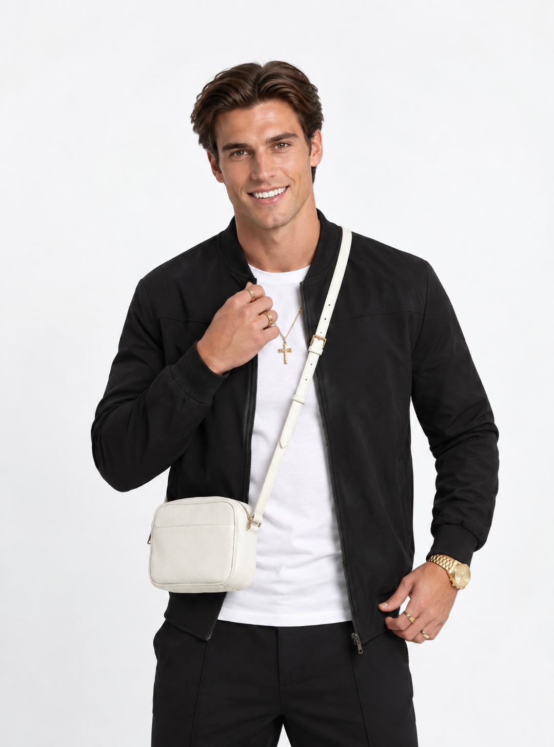 Chaqueta de Ante con Cuello Alto