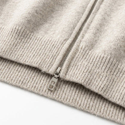 Maglione in maglia con cappuccio e zip