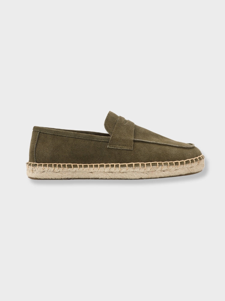 Suede Loafers with Jute Sole
