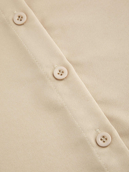 Long Sleeve Blouse with Bow and Hook-and-Eye Closure