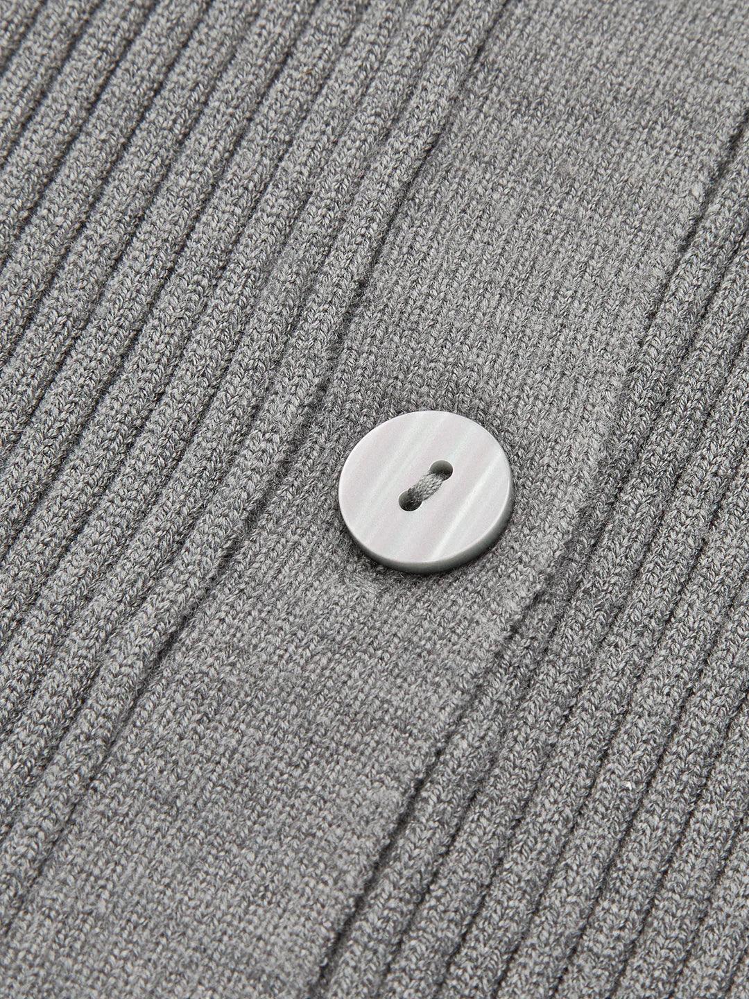 Cardigan Aderente a Coste con Revers Stile Old Money