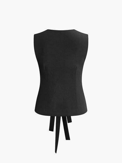 Camiseta de Tirantes de Algodón con Nudo Multiusos