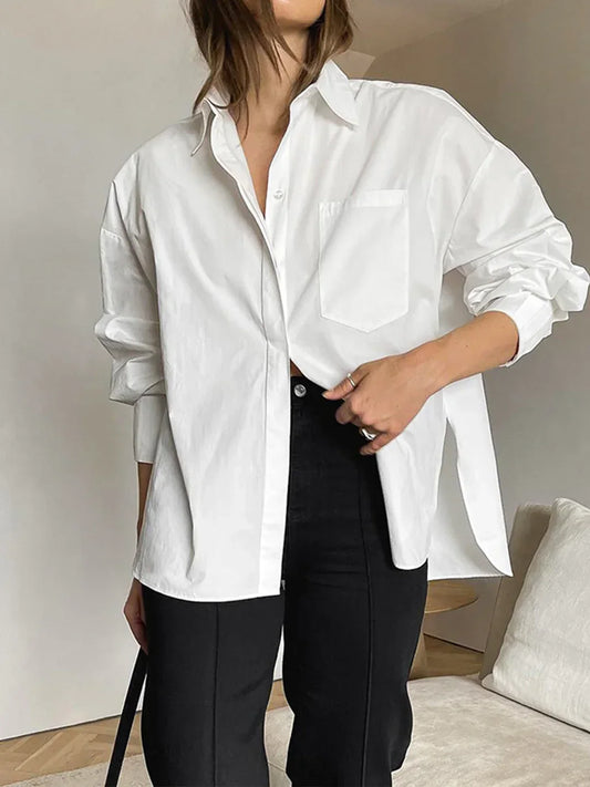 Camisa Larga Minimalista Abotonada