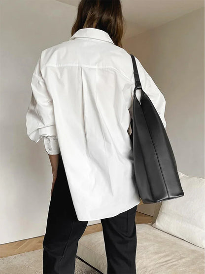Camicia Lunga Minimalista con Bottoni