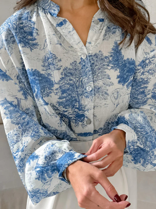 Camisa Estampada de Manga Larga