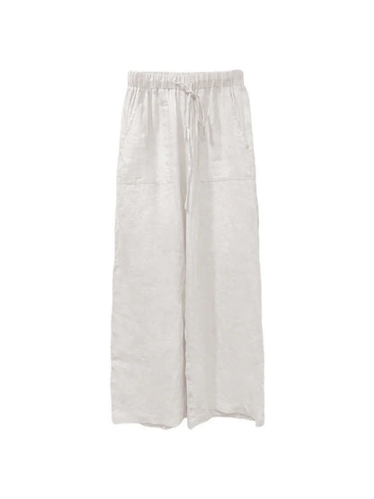 High-Rise Straight-Leg Linen Pants