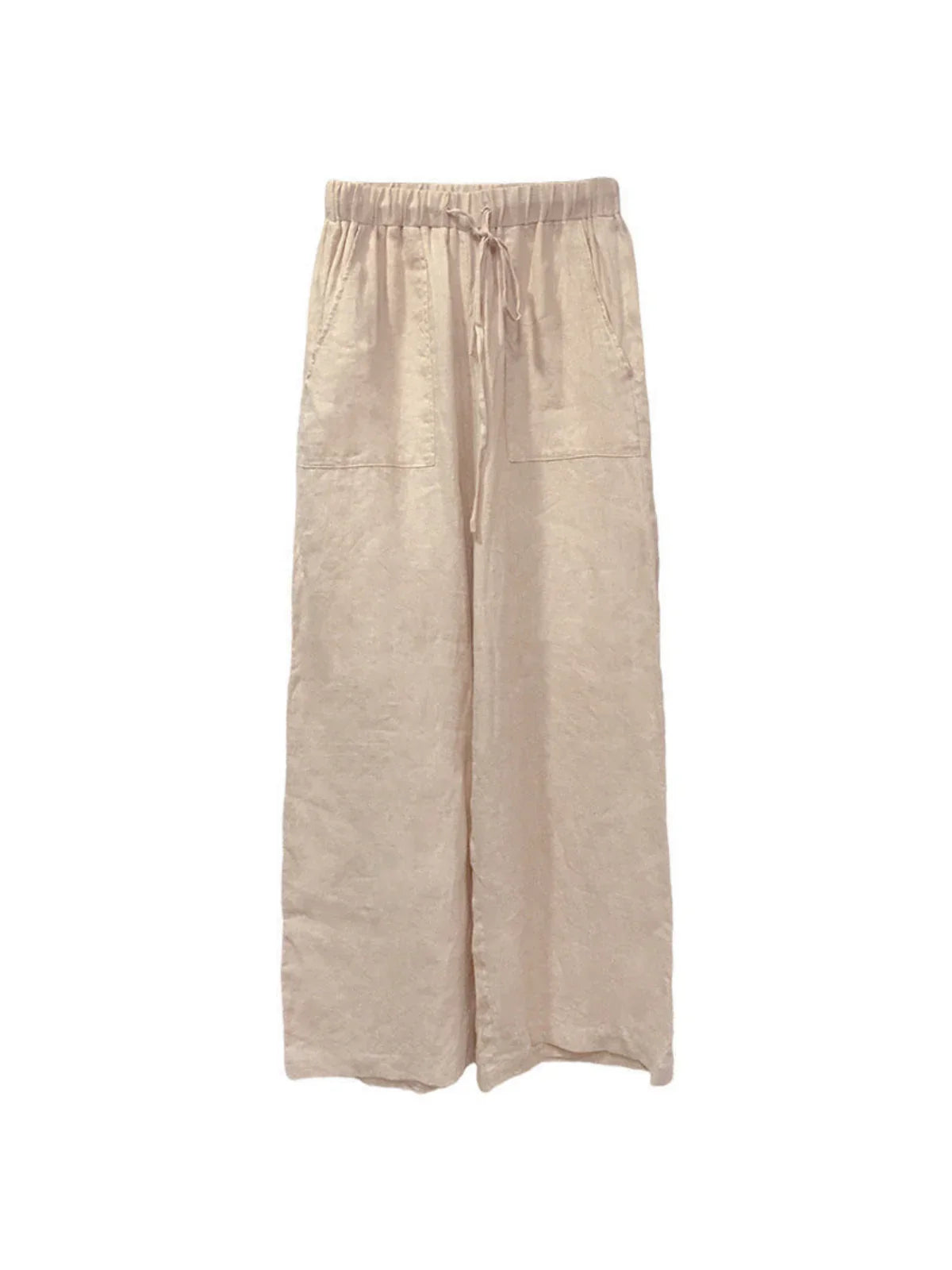 High-Rise Straight-Leg Linen Pants