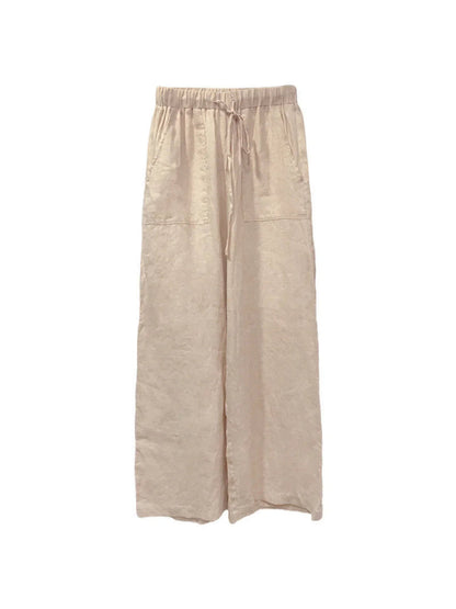 High-Rise Straight-Leg Linen Pants