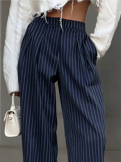 Pantalón de Vestir de Raya Diplomática con Pliegues