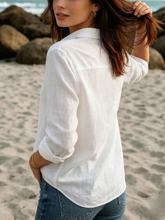 Camisa Casual Abotonada de Manga Larga