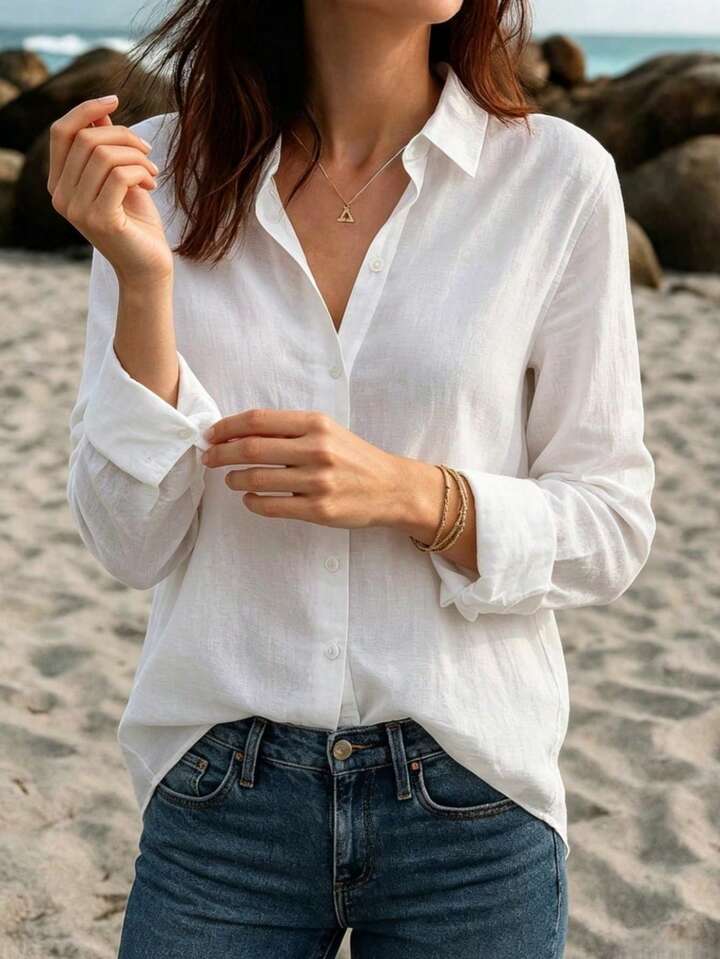 Camicia casual a maniche lunghe con bottoni