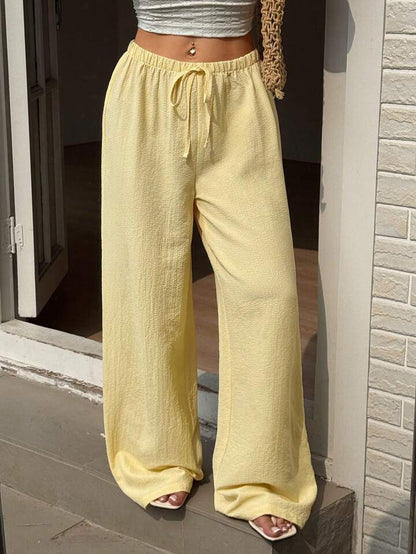 Pantalón Ligero Amarillo Mantequilla de Corte Relajado