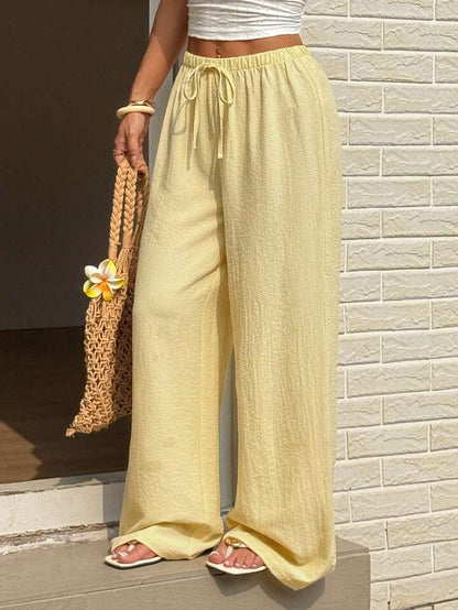 Pantalón Ligero Amarillo Mantequilla de Corte Relajado