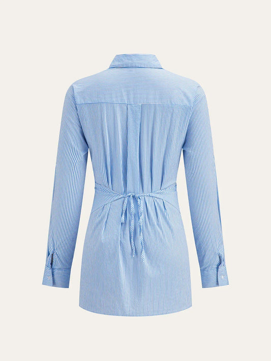 Camicia incrociata asimmetrica gessata