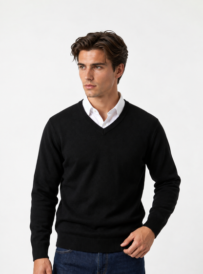 Jersey de Lana Merino Cuello de Pico