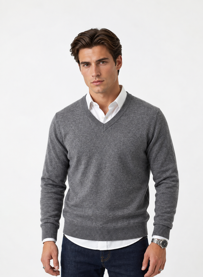 Jersey de Lana Merino Cuello de Pico