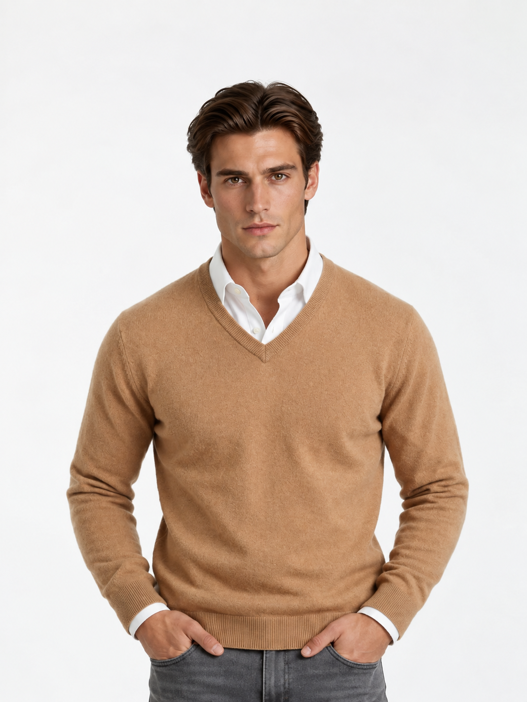 Jersey de Lana Merino Cuello de Pico