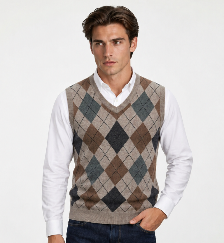Argyle Knit Vest
