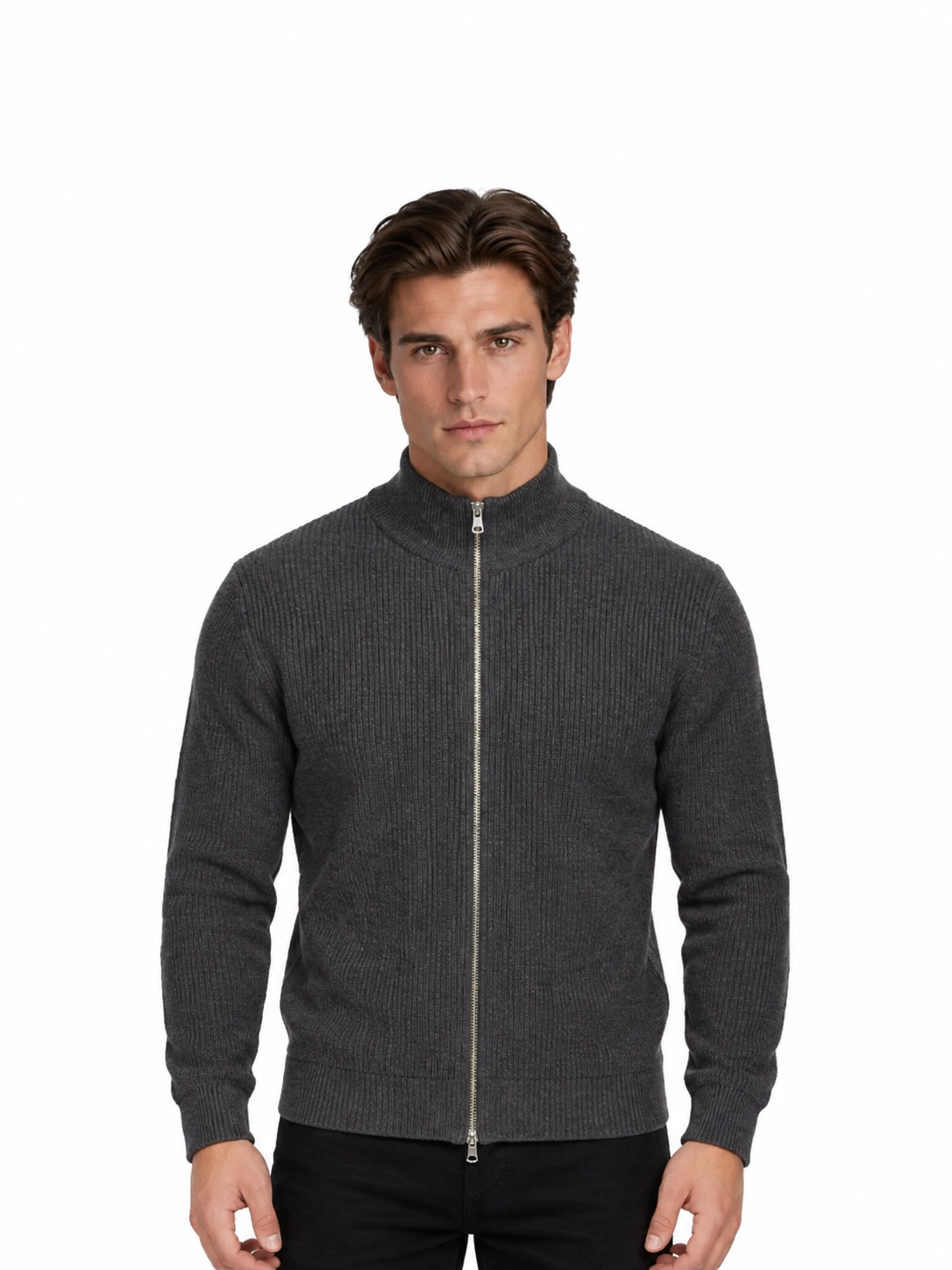 Zipped Knit Jumper