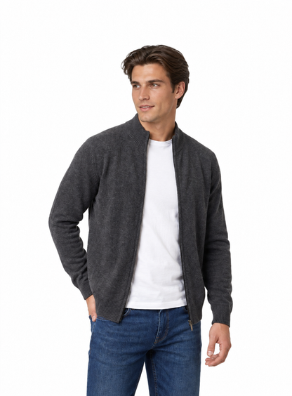 Cárdigan de Lana Merino con Cuello Alto