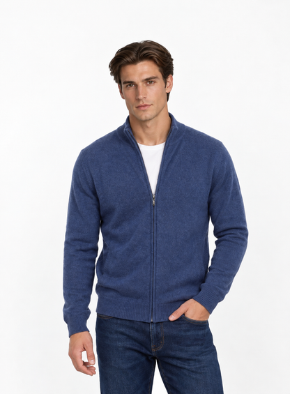 Cárdigan de Lana Merino con Cuello Alto