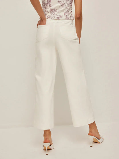 White Wide-Leg Jeans