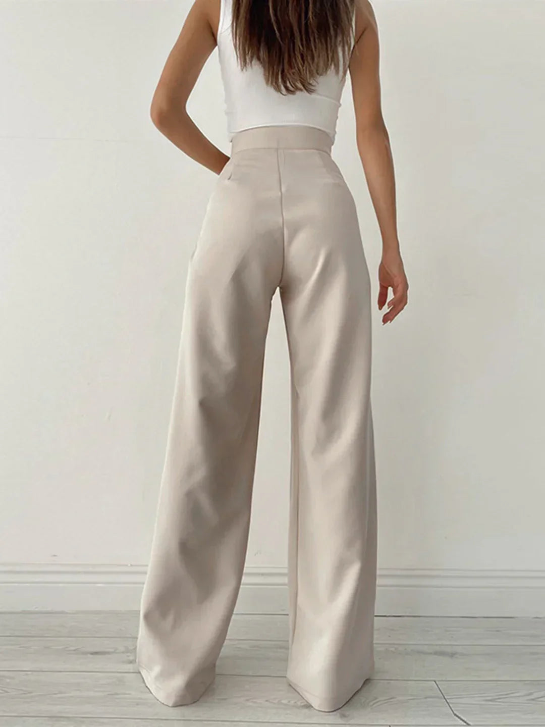 High-Waisted Wide-Leg Loose Elegant Trousers
