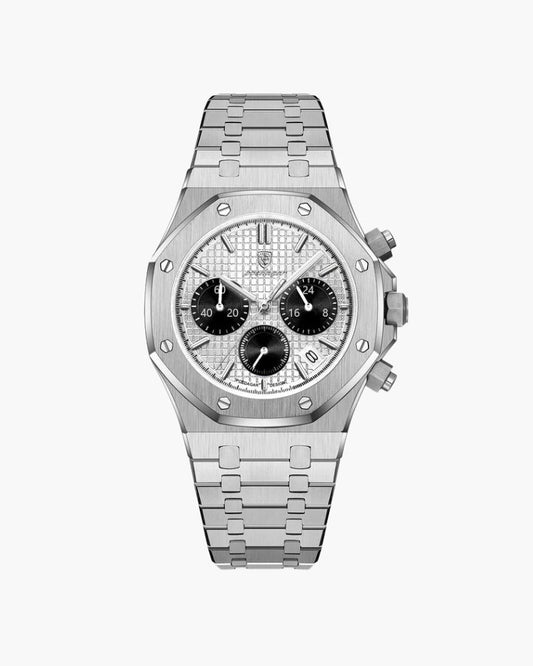 Stalowy zegarek chronografowy