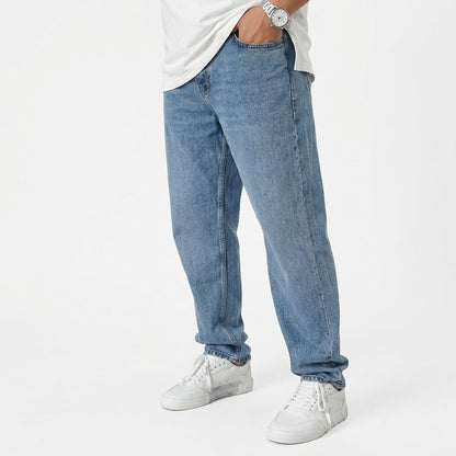 Mid-Rise Stretch Straight Jeans
