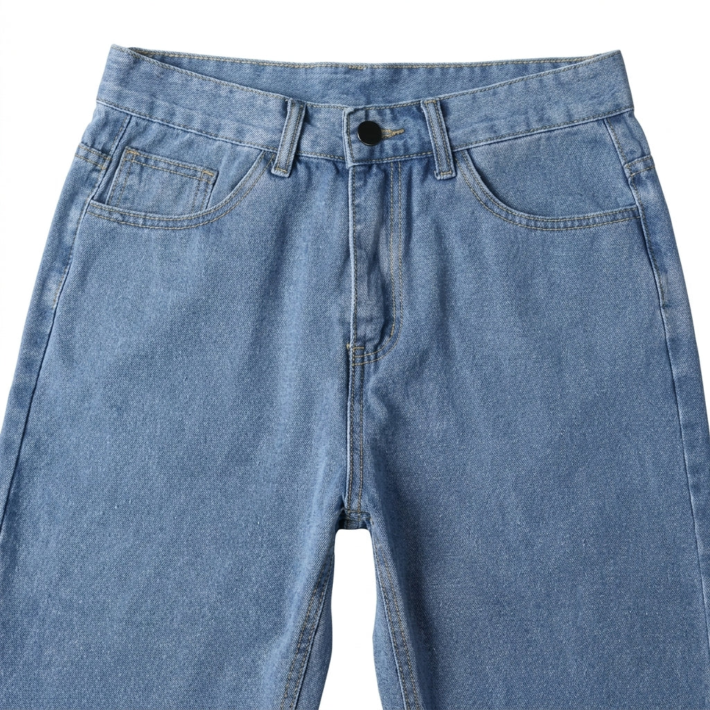 Mid-Rise Stretch Straight Jeans