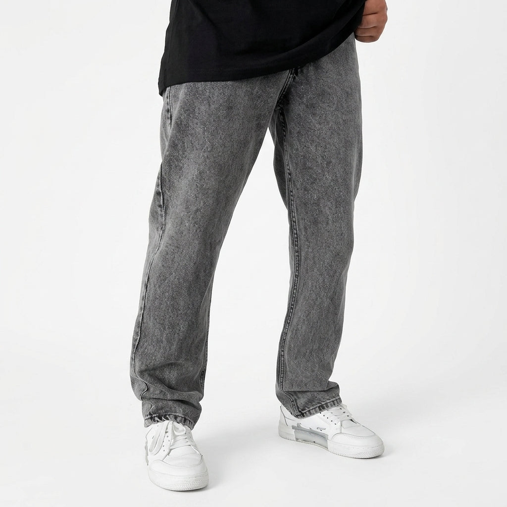 Mid-Rise Stretch Straight Jeans