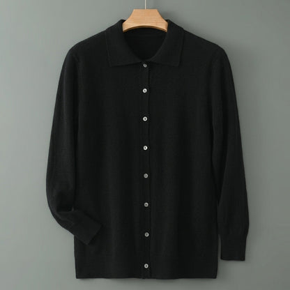 Cashmere Polo Collar Cardigan