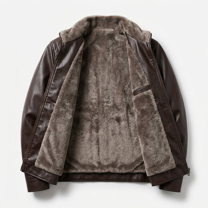 Chaqueta Biker de Piel Sintética con Forro Polar