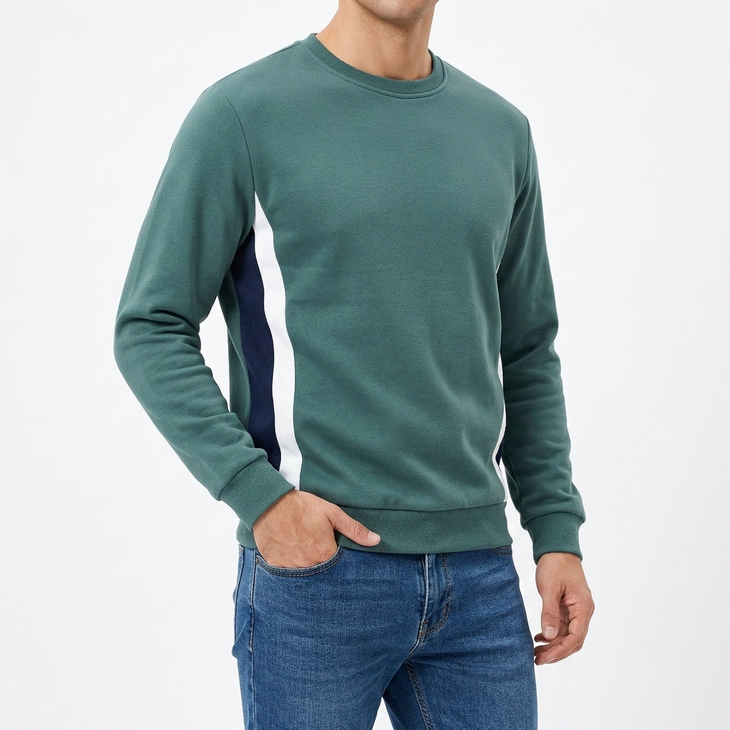 Sudadera de Cuello Redondo Patchwork