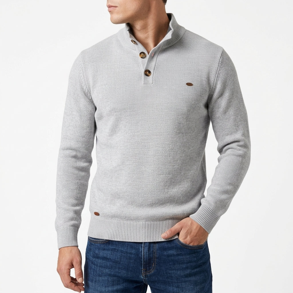 Jersey de Cuello Mao con Botones