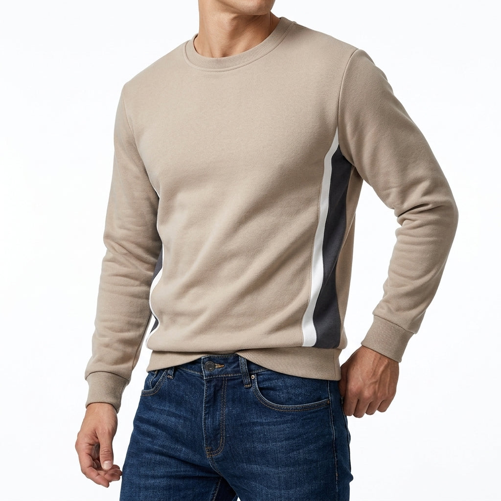 Sudadera de Cuello Redondo Patchwork