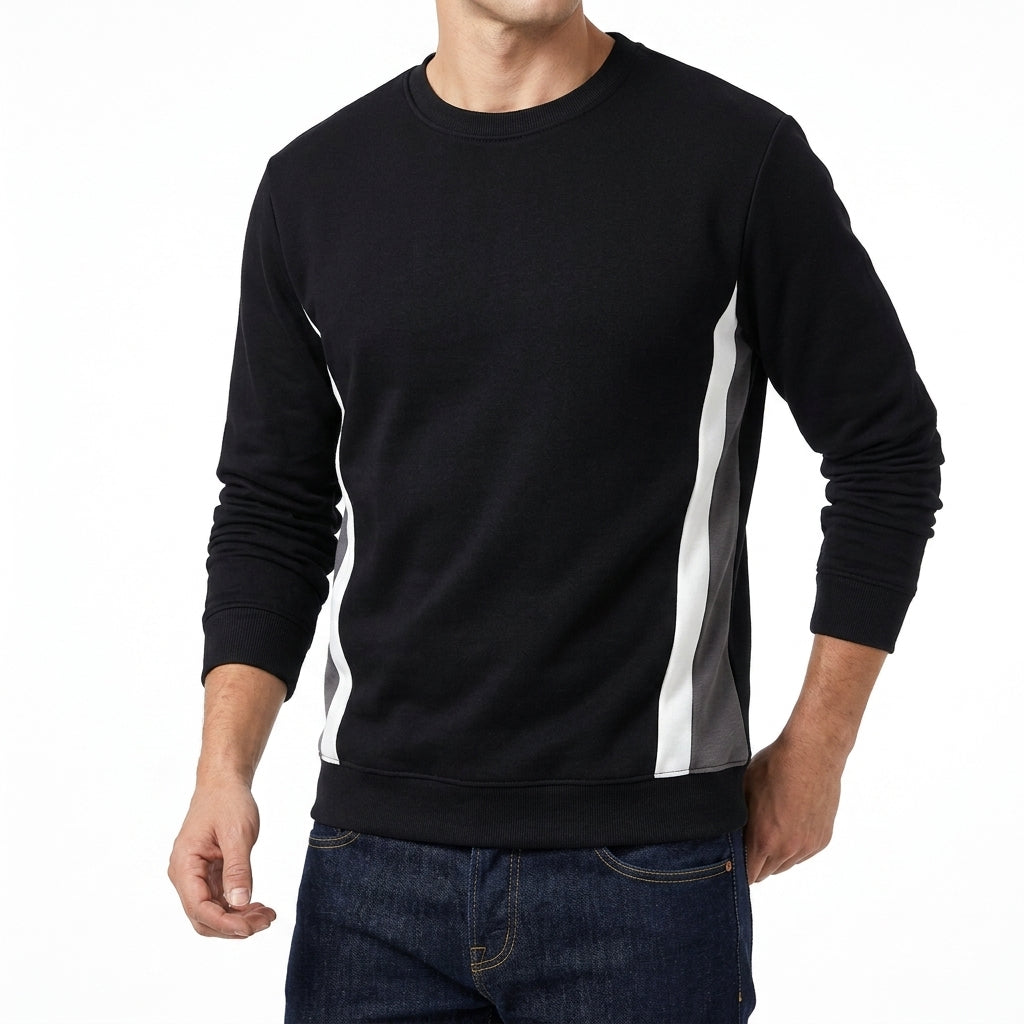 Sudadera de Cuello Redondo Patchwork