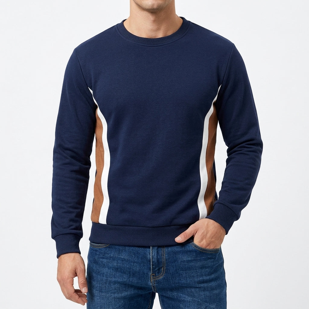 Sudadera de Cuello Redondo Patchwork