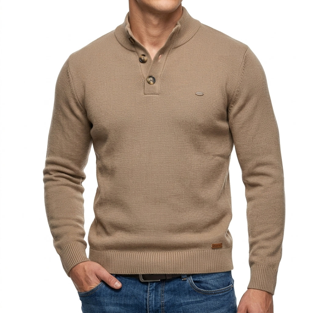 Jersey de Cuello Mao con Botones
