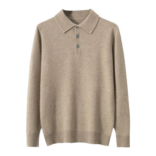 Sweter z kaszmiru z kołnierzykiem polo