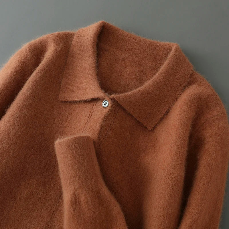 Cashmere Polo Collar Cardigan