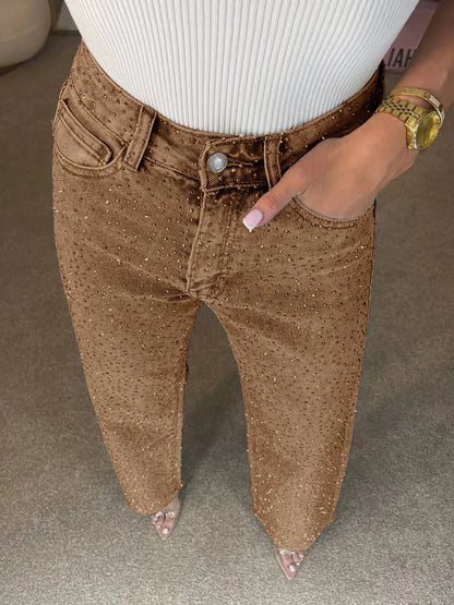 ELENA | JEANS DENIM CON STRASS
