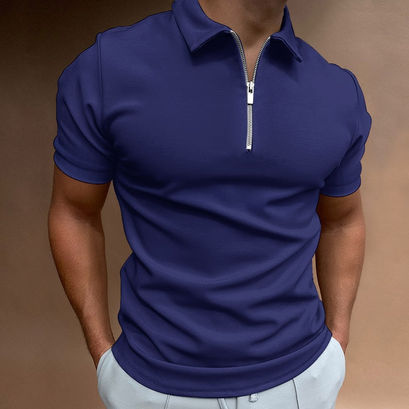 Zip-up Polo Shirt