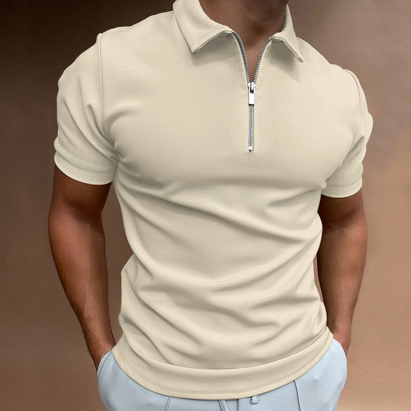 Zip-up Polo Shirt