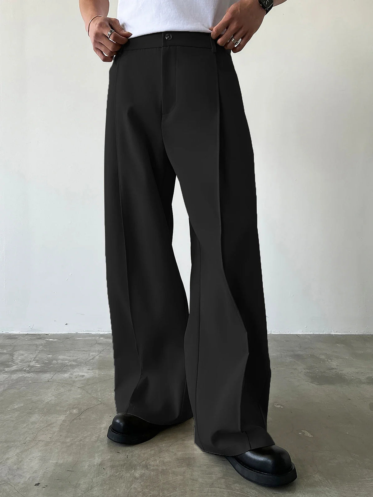 High-Waisted Wide-Leg Dress Trousers