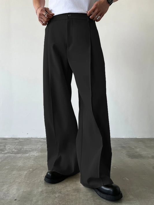 Pantaloni eleganti a gamba larga a vita alta
