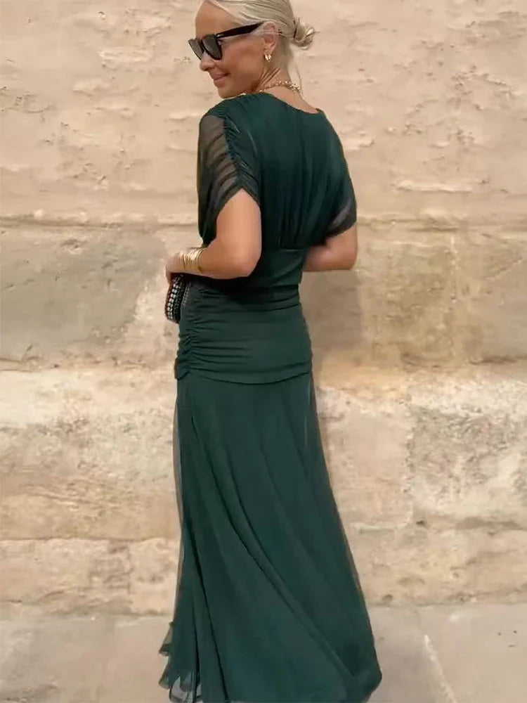 Delfina | Vestido Largo de Gasa Elegante