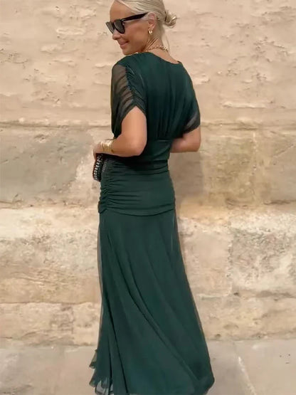 Delfina | Vestido Largo de Gasa Elegante