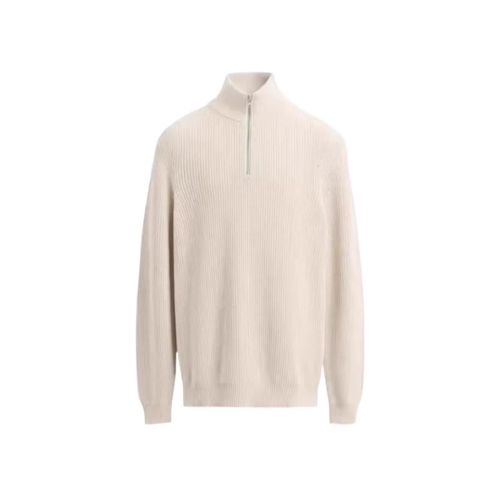 Maglione a collo alto con mezza zip